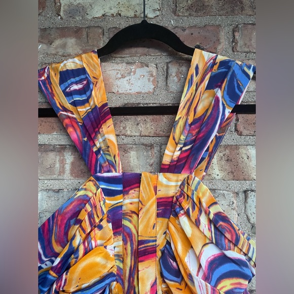 Line & Dot Silk Maxi Grecian Drape Dress🖤 - Picture 7 of 11